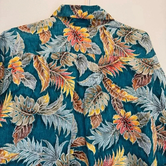 Go‎ Barefoot Men's Island Palms Reverse Aloha Shirt Size 2X - Picture 9 of 12